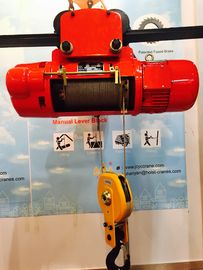 Single Rail Electric Wire Rope Hoist 220v - 440v In Yellow / Red Color